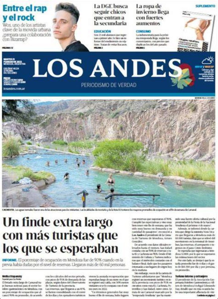 Periódico Diario de los Andes (Venezuela). Periódicos de Venezuela