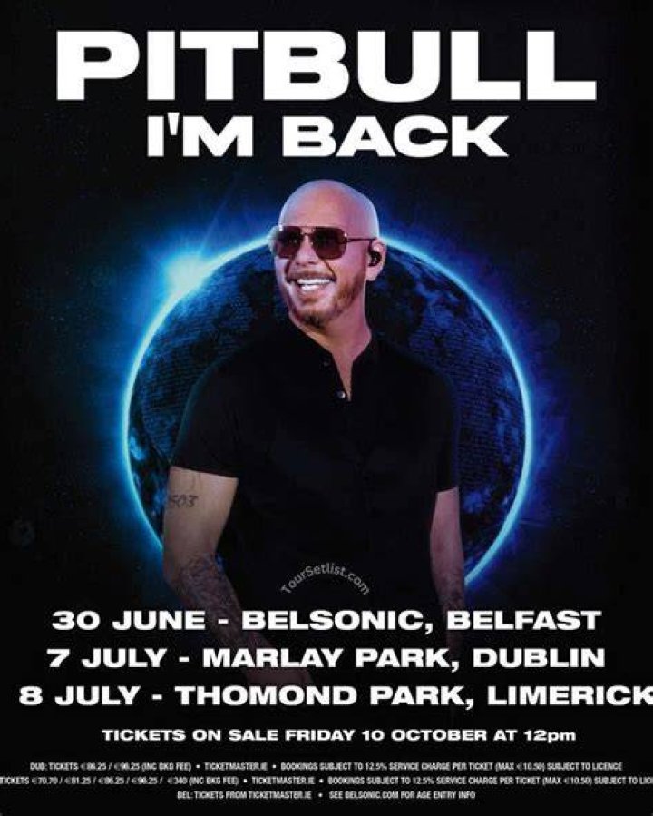 Pitbull Adds 2023 Tour Dates Ticket Presale Code & OnSale Info